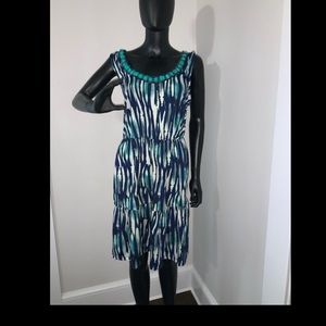 NY Collection 2XL fit and flare beaded babydoll vacation dress